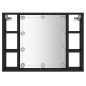 vidaXL Mueble con espejo y LED negro 76x15x55 cm vidaXL Mueble con espejo y LED negro 76x15x55 cm