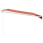vidaXL Toldo retráctil aluminio y tela naranja y marrón 4x3 m vidaXL Toldo retráctil aluminio y tela naranja y marrón 4x3 m