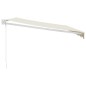 vidaXL Toldo retráctil aluminio y tela color crema 4,5x3 m