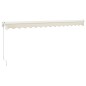 vidaXL Toldo retráctil aluminio y tela color crema 4,5x3 m