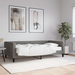 vidaXL Sofá cama con colchón tela gris oscuro 100x200 cm