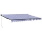 vidaXL Toldo retráctil aluminio y tela azul y blanco 4x3 m vidaXL Toldo retráctil aluminio y tela azul y blanco 4x3 m