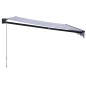 vidaXL Toldo retráctil aluminio y tela azul y blanco 4x3 m vidaXL Toldo retráctil aluminio y tela azul y blanco 4x3 m
