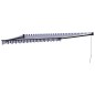 vidaXL Toldo retráctil aluminio y tela azul y blanco 4x3 m vidaXL Toldo retráctil aluminio y tela azul y blanco 4x3 m