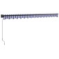 vidaXL Toldo retráctil aluminio y tela azul y blanco 4x3 m vidaXL Toldo retráctil aluminio y tela azul y blanco 4x3 m