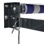 vidaXL Toldo retráctil aluminio y tela azul y blanco 4x3 m vidaXL Toldo retráctil aluminio y tela azul y blanco 4x3 m