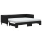 vidaXL Sofá cama nido con colchón tela negro 80x200 cm vidaXL Sofá cama nido con colchón tela negro 80x200 cm