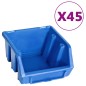 vidaXL Kit de cajas de almacenaje 48 pzas paneles de pared azul negro vidaXL Kit de cajas de almacenaje 48 pzas paneles de pared azul negro