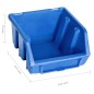 vidaXL Kit de cajas de almacenaje 48 pzas paneles de pared azul negro vidaXL Kit de cajas de almacenaje 48 pzas paneles de pared azul negro