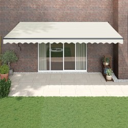 vidaXL Toldo retráctil aluminio y tela color crema 5x3 m