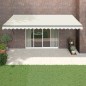 vidaXL Toldo retráctil aluminio y tela color crema 5x3 m vidaXL Toldo retráctil aluminio y tela color crema 5x3 m