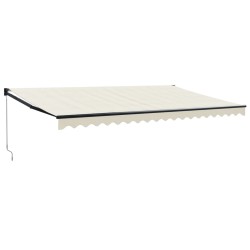 vidaXL Toldo retráctil aluminio y tela color crema 5x3 m