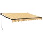 vidaXL Toldo retráctil aluminio y tela amarillo y blanco 3,5x2,5 m