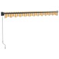 vidaXL Toldo retráctil aluminio y tela amarillo y blanco 3,5x2,5 m