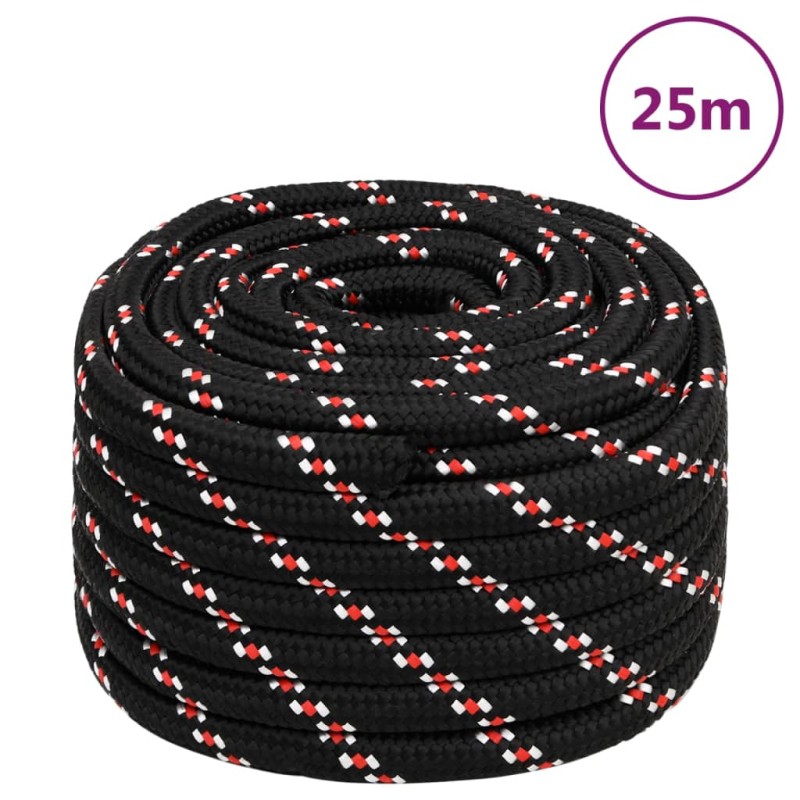 vidaXL Cuerda de barco polipropileno negra 20 mm 25 m vidaXL Cuerda de barco polipropileno negra 20 mm 25 m