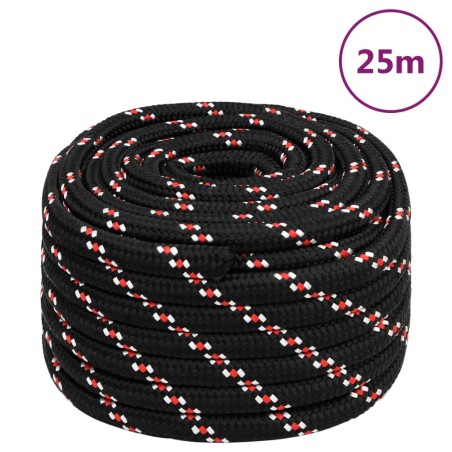 vidaXL Cuerda de barco polipropileno negra 20 mm 25 m