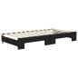 vidaXL Sofá cama nido con colchón tela negro 100x200 cm