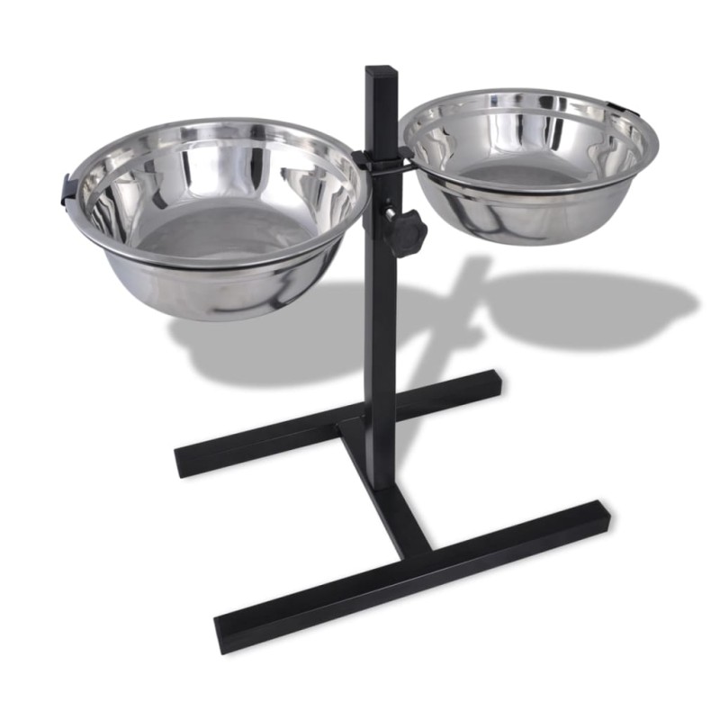 Soporte De Alimentación Ajustable Mascota 2X1,6L Tazón Inoxidable Soporte De Alimentación Ajustable Mascota 2X1,6L Tazón Inoxidable