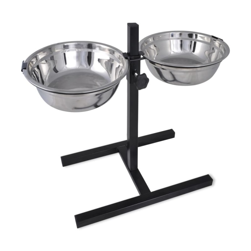 Soporte De Alimentación Ajustable Mascota 2X4.1L Tazón Inoxidable Soporte De Alimentación Ajustable Mascota 2X4.1L Tazón Inoxidable