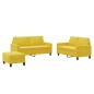 vidaXL Juego de sofás con cojines 3 piezas terciopelo amarillo vidaXL Juego de sofás con cojines 3 piezas terciopelo amarillo