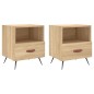 vidaXL Mesita noche 2 uds madera ingeniería roble Sonoma 40x35x47,5 cm vidaXL Mesita noche 2 uds madera ingeniería roble Sonoma 40x35x47,5 cm