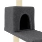 vidaXL Rascador para gatos con postes de sisal gris oscuro 95 cm