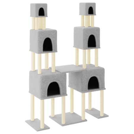vidaXL Rascador para gatos con postes de sisal gris claro 199 cm