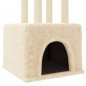 vidaXL Rascador para gatos con postes de sisal color crema 133,5 cm vidaXL Rascador para gatos con postes de sisal color crema 133,5 cm