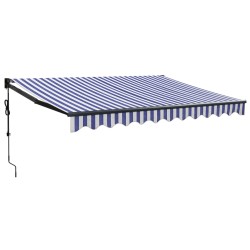 vidaXL Toldo retráctil automático azul y blanco 3,5x2,5 m
