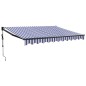 vidaXL Toldo retráctil automático azul y blanco 3,5x2,5 m