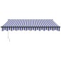 vidaXL Toldo retráctil automático azul y blanco 3,5x2,5 m