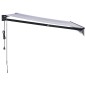 vidaXL Toldo retráctil automático azul y blanco 3,5x2,5 m