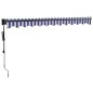 vidaXL Toldo retráctil automático azul y blanco 3,5x2,5 m