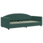 vidaXL Sofá cama con colchón terciopelo verde oscuro 90x200 cm