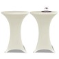 2 Manteles color crema ajustados para mesa de pie - 70 cm diámetro 2 Manteles color crema ajustados para mesa de pie - 70 cm diámetro