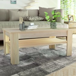 vidaXL Mesa de centro madera de ingeniería roble 110x65x48 cm