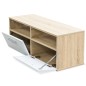 vidaXL Mueble de TV madera de ingeniería roble y blanco 95x35x36 cm