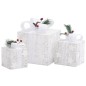 vidaXL Caja regalo decorativa Navidad 3 pzas blanca exterior/interior vidaXL Caja regalo decorativa Navidad 3 pzas blanca exterior/interior