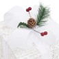 vidaXL Caja regalo decorativa Navidad 3 pzas blanca exterior/interior vidaXL Caja regalo decorativa Navidad 3 pzas blanca exterior/interior