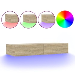 vidaXL Mueble de TV con luces LED roble Sonoma 90x35x15,5 cm