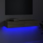 vidaXL Mueble de TV con luces LED roble Sonoma 90x35x15,5 cm