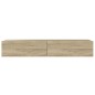 vidaXL Mueble de TV con luces LED roble Sonoma 90x35x15,5 cm