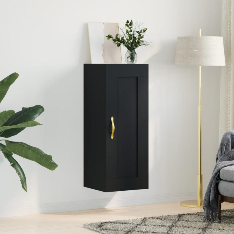 vidaXL Armario de pared madera de ingeniería negro 34,5x34x90 cm vidaXL Armario de pared madera de ingeniería negro 34,5x34x90 cm