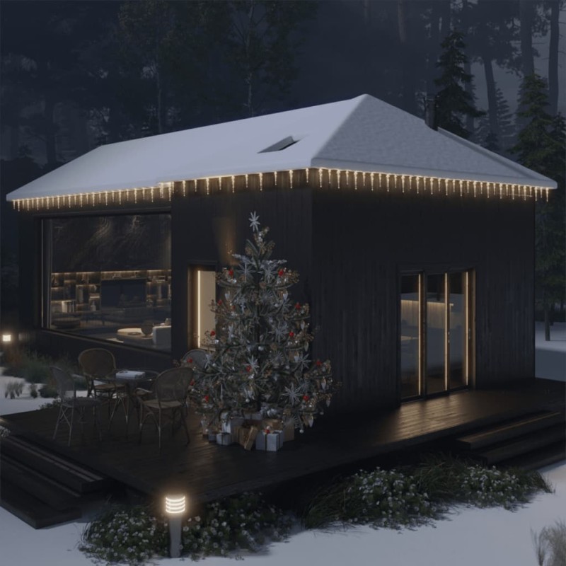 vidaXL Luces carámbanos de Navidad 40 uds acrílico blanco cálido vidaXL Luces carámbanos de Navidad 40 uds acrílico blanco cálido