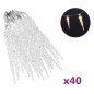 vidaXL Luces carámbanos de Navidad 40 uds acrílico blanco cálido vidaXL Luces carámbanos de Navidad 40 uds acrílico blanco cálido