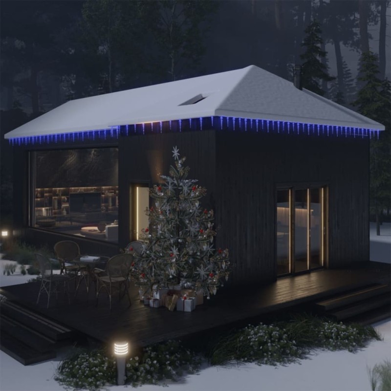 vidaXL Luces carámbano Navidad 100 uds acrílico azul vidaXL Luces carámbano Navidad 100 uds acrílico azul