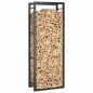 vidaXL Leñero de acero negro mate 50x28x132 cm vidaXL Leñero de acero negro mate 50x28x132 cm