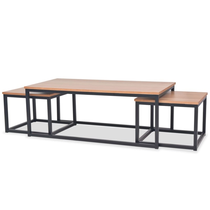 vidaXL Juego de mesas de centro de madera de fresno 3 piezas vidaXL Juego de mesas de centro de madera de fresno 3 piezas