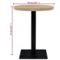 vidaXL Mesa de bar bistró MDF y acero redonda 60x75 cm color roble vidaXL Mesa de bar bistró MDF y acero redonda 60x75 cm color roble