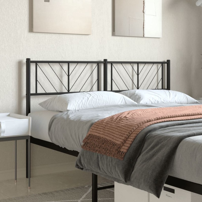 vidaXL Cabecero de metal negro 120 cm